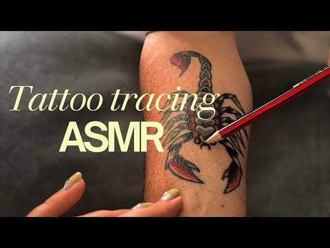 ASMR tracing & brushing my husband’s tattoos (so tingly!)