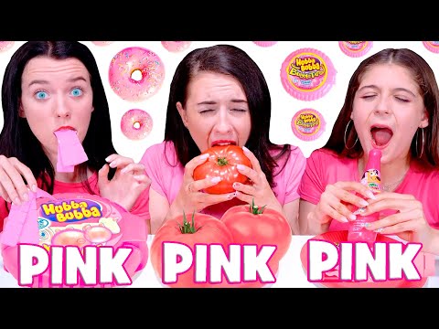 ASMR Full Video Eating Only Pink Candy, Giant Jelly Gummy Sweet Mukbang