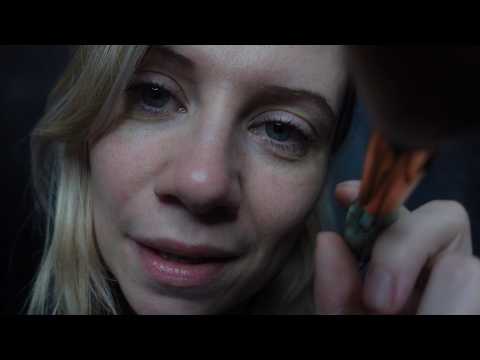 ASMR - Close Up Comforting Face Brushing 🌙 Anticipatory In Ear Whispers  