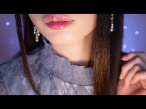 ASMR Closeup Whispering (Trigger Words, Soft Mic Scratching)