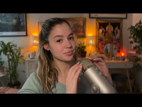asmr mic scratching with positive affirmations 𑣲 cozy whispers for sleep