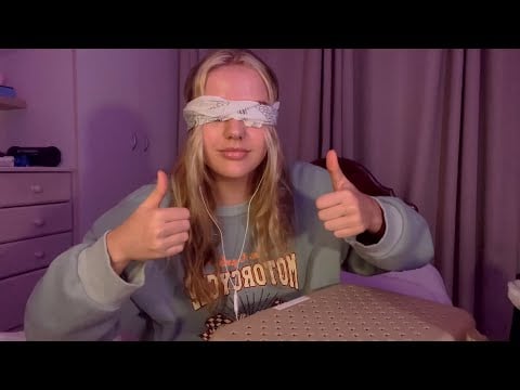 BLINDFOLDED ASMR?! (guessing triggers)