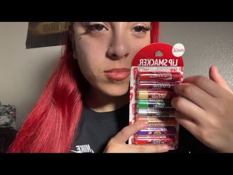 ASMR mouthsounds & trying on different lipstick 