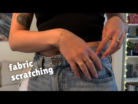 ASMR fabric scratching, clothing try-on