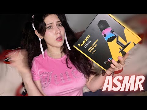 ASMR español ✨ UNBOXING RANDOM CON MAONO PD100X 😮 nuevo micro test uwu