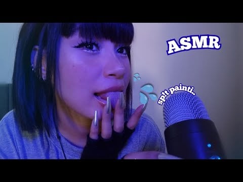 ASMR SCRATCHING THE SCREEN + TAPING & spit pa!nti.. 