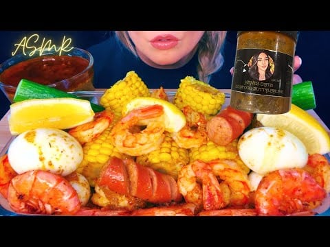 ASMR SEAFOOD BOIL SHRIMP & BOILED EGGS MUKBANG W/@nenesmunchies BUTTA SAUCE | EATING SOUNDS
