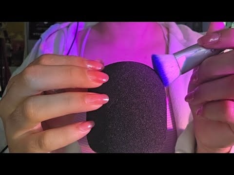 asmr mic scratching and brushing(covered and un-covered mic)