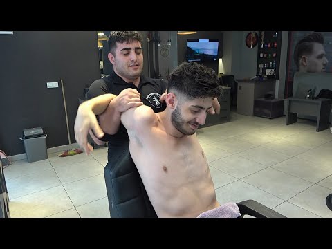 ASMR TURKISH BARBER RELAX SLEEP MASSAGE + CRACKS + HAIR WASH + Head,Face,Ear,Arm,Back,Neck Massage