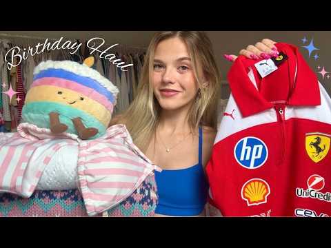 ASMR 25th Birthday Haul 🎂🥳 (bikinis, f1 merch, makeup, home decor, etc)