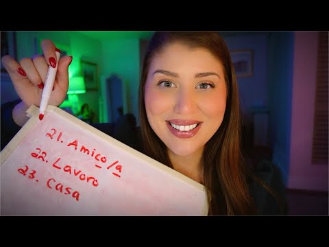 ASMR | Learn Italian Useful Words 🇮🇹 (Writing Sounds)