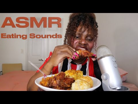 After 14yrs Eat Church's Smoke House Chicken, Homecook Yam , Macaroni & Cheese ASMR Eating Sounds