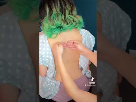 ASMR sensory exam on the back and legs