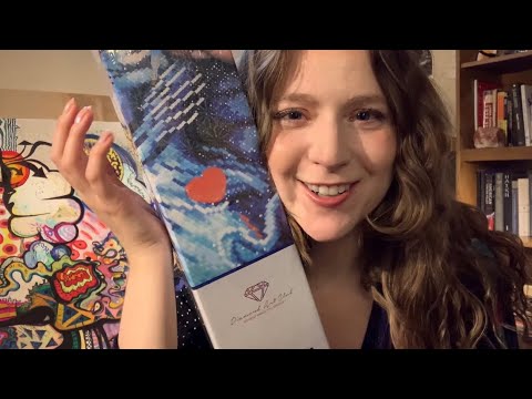 ASMR Unboxing | DIY Diamond Art Kit ✨ (tapping, crinkles, diamond painting demo)