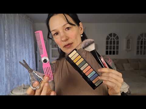Doing your hair & makeup asmr