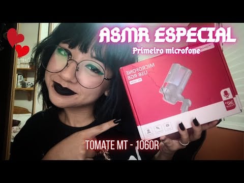 ASMR UNBOXING PRIMEIRO MICROFONE - ESPECIAL 600 INSCRITOS 🎧❤️