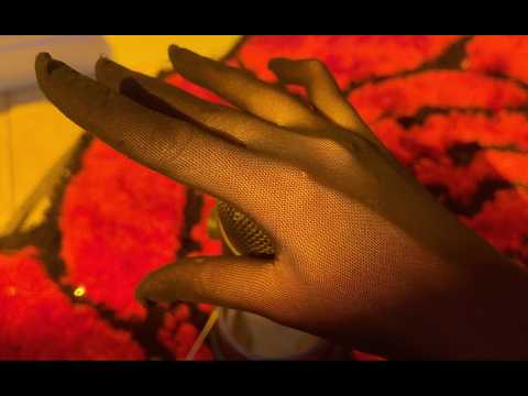 ASMR No Talking Black Fishnet Gloves Scratching Mic Hand Sounds