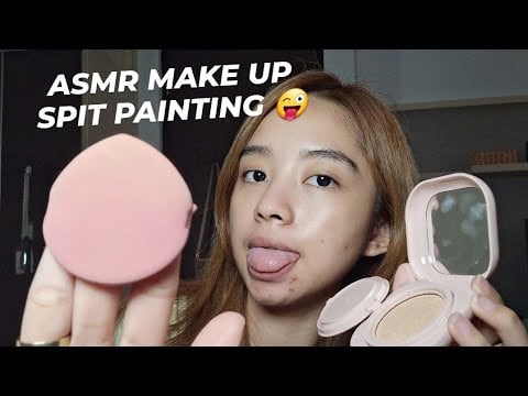 ASMR spit painting you with make up❤️