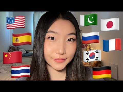 ASMR Trigger Words in 10 Languages | Relaxing Close Whispers