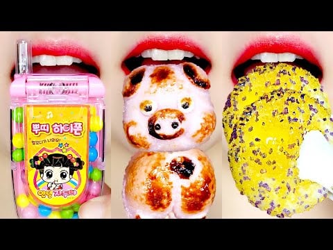 ASMR PHONE CANDY, TOASTED MARSHMALLOW & ASSORTED DESSERTS (Crunchy & Soft Eating Sounds)
