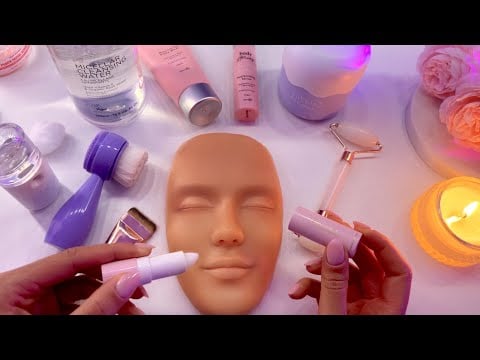 ASMR Skincare Facial on Mannequin  🫧 Soft Layered Skincare Sounds ☁️Tingly Triggers For Sleep 💫