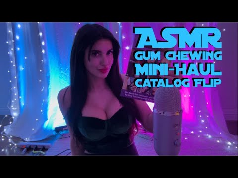 ASMR Gum Chewing Fall Vibes - Mini Haul, Makeup Tutorial Catalog (Whispered)🎃🕯️💋