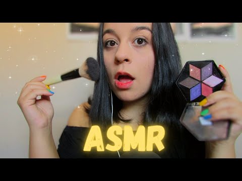 ASMR ME MAQUIANDO COM SONS DE BOCA 😴💄