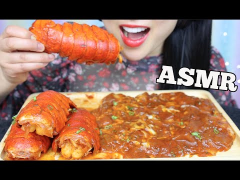 ASMR LOBSTER TAILS + SPICY WIDE GLASS NOODLES (EATING SOUNDS) NO TALKING | SAS-ASMR