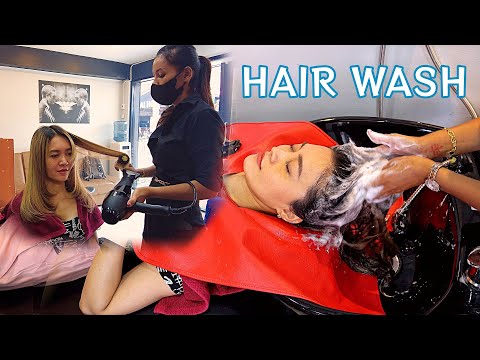 Hair Wash - Scalp Massage - Blow Dry | ASMR sound of Washing Hair, Scratching, Hair Dryer