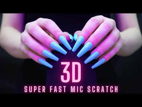 Asmr Fast and Aggressive Mic Scratching - Brain Scratching with Long Nails | No Talking for Sleep 4K