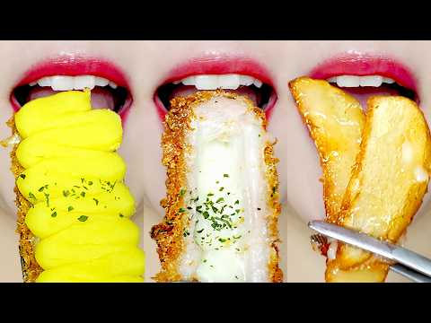 ASMR Sweet Potato Cheese Pork Cutlet & Bburinkle Chicken MUKBANG 고구마 치즈 돈까스 뿌링클 먹방 🧀🍠🍗 Eating Sounds