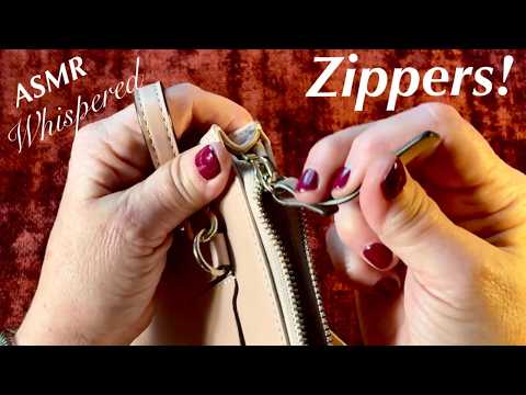 ASMR~All The Zips! (WHISPERED VERSION) Almost Every Zipper I Own! Request