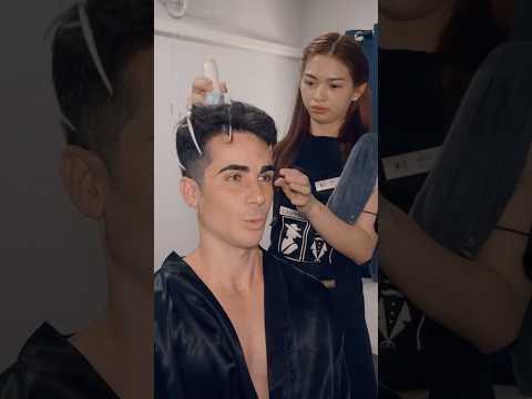 ASMR: NEXT LEVEL Barber Service! 🔝 Head Massage, Pedicure, Facial, Ear Cleaning, Massage #shorts