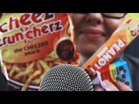 ASMR Closeup Eating Sounds | Candy & Cheese Cruncherz | SWEDISH