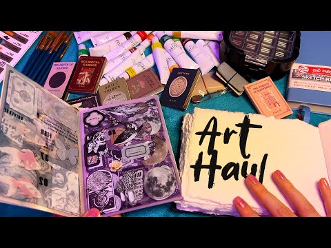 ASMR Art Journalling Supplies Haul (Whispered)