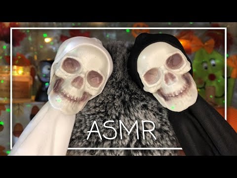 ASMR Spooky Skeleton Brushing | Crinkle Sounds for Deep Sleep! 💀🧡 (No Talking)