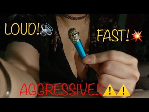 ASMR I try new mini Mic. Fast and aggressive, loud sounds, scratching, brushing, etc. Tingly! LoFi⚠️
