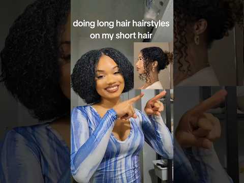 doing long curly hairstyles on my short hair 😬😳🫣 part 1