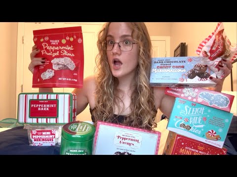 Trader Joe’s Peppermint Treats Haul (ASMR tapping + crinkles & awesome vibes… we bought everything)