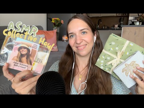 ASMR Collective Haul part 1 🌼 | beauty, makeup & more (Tapping, Scratching, Whispering)