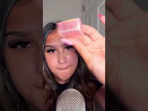 Raspberry was def not my favorite #asmr #crystals #mukbang