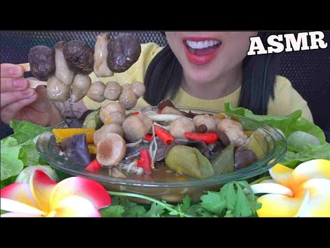 ASMR ENOKI SHITAKE CHAMPIGNONS MUSHROOM THAI STYLE SOUP (EATING SOUNDS) LIGHT WHISPERS | SAS-ASMR