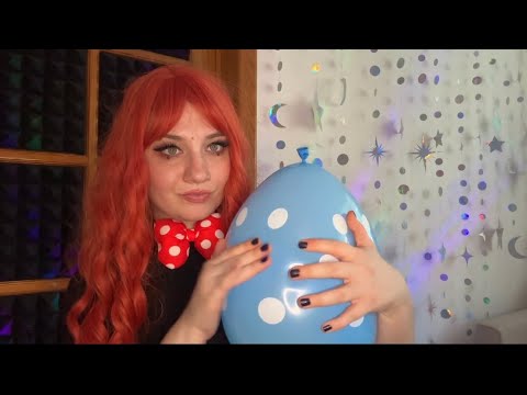 ASMR | Kitty is Blowing, Spit Painting ( close up) and Popping YOUR Balloons 🎈