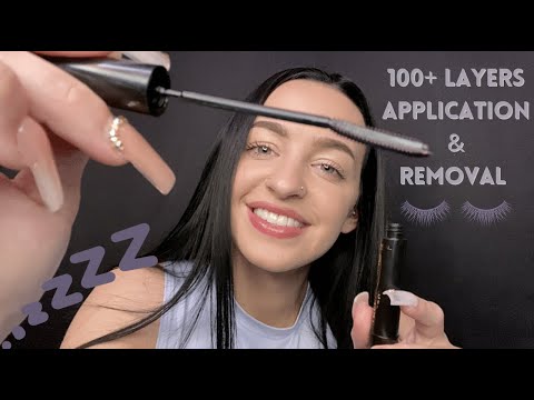 [ASMR] 100+ Layers Of Mascara For You To Sleep | Application & Removal - VERY TINGLY