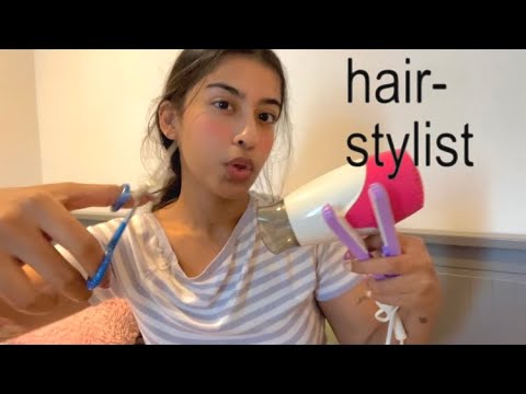 Day 4 ⭐️ ASMR Hair salon Roleplay  💇🏼‍♀️✂️ haircut & blow dry  