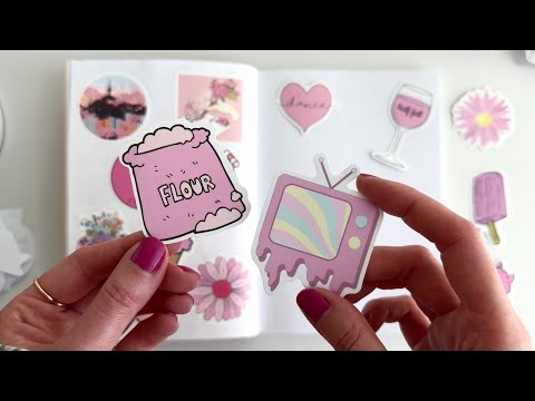 ASMR Bullet Journal Ideas for Beginners | Sticker & Paper sounds | Journaling | Pink Girly Aesthetic