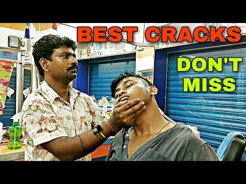 This barber give all the cracks perfectly | Indian Barber Relaxing head and body massage ASMR