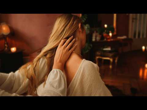 ASMR THE SOFTEST BACK TINGLES (soft skin tracing, jewelry, crisp flowers) with music option