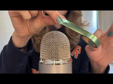 Crunchy Mic Triggers ASMR | Mic Brushing, Tape Pulling