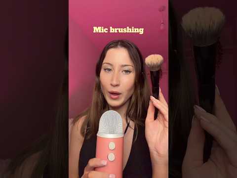 ASMR mic brushing w fluffy brush #asmr #asmrshorts